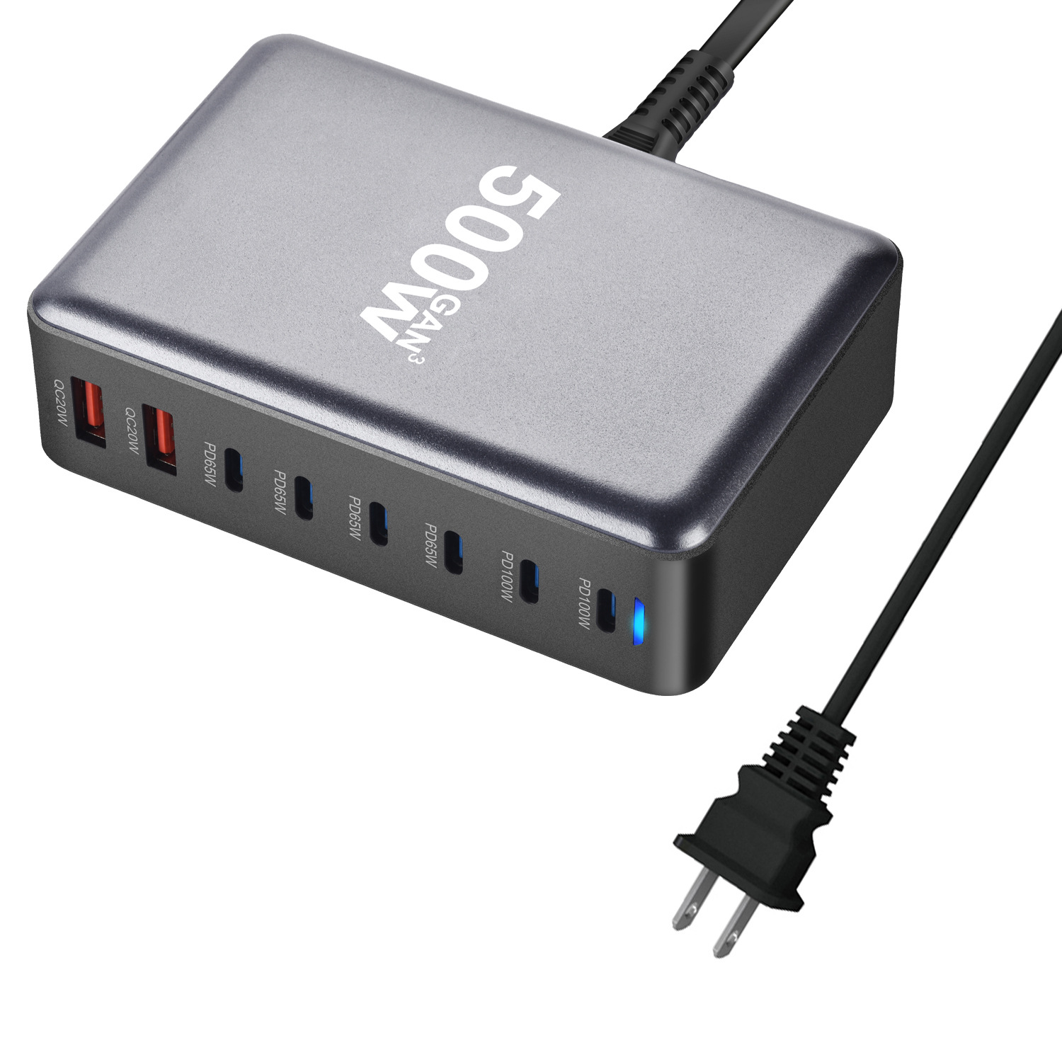Chargeur GaN de Bureau 500W 8 Ports USB Type C PD Station de Charge Charge Charge Rapide - Photo 25 sur 32
