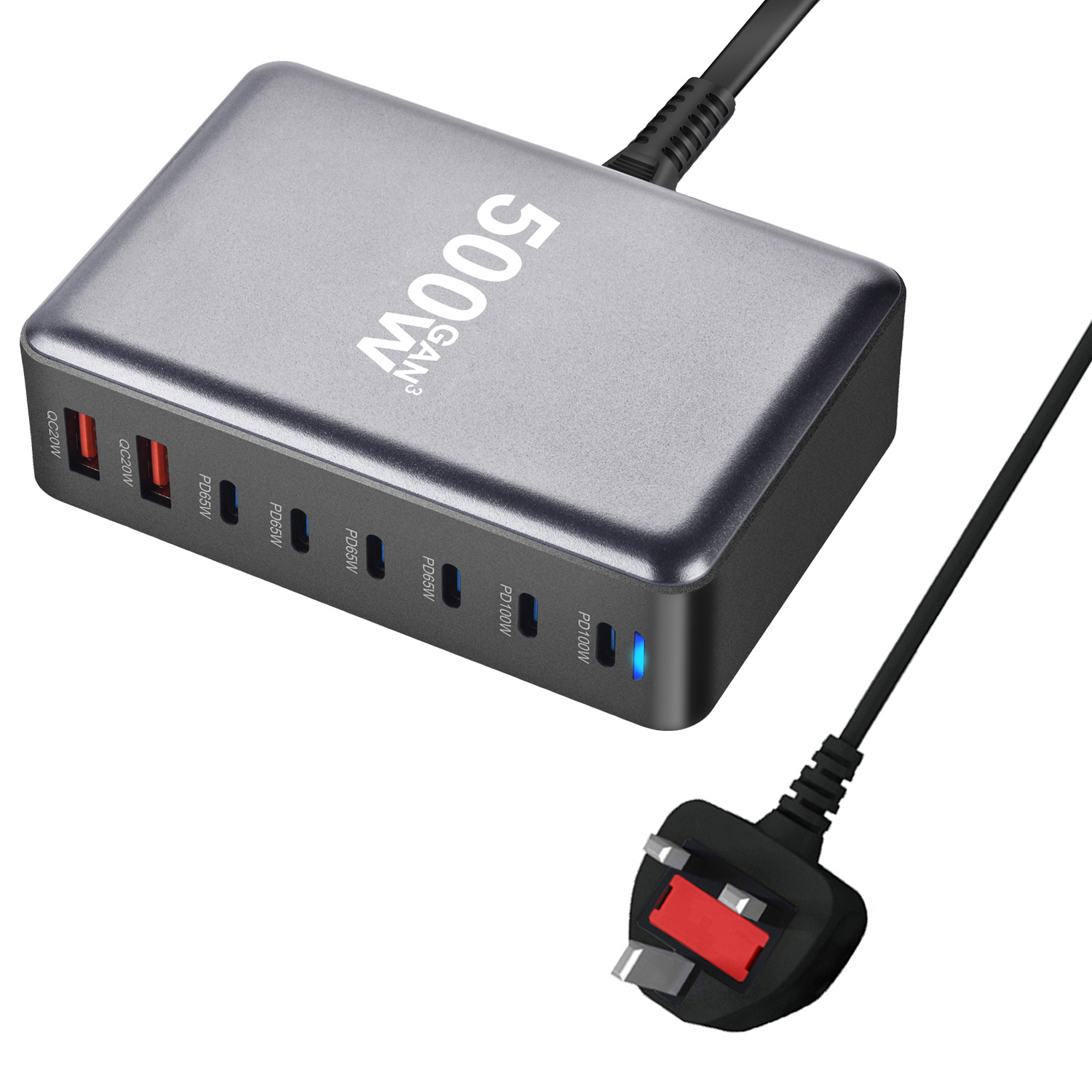 Chargeur GaN de Bureau 500W 8 Ports USB Type C PD Station de Charge Charge Charge Rapide - Photo 27 sur 32