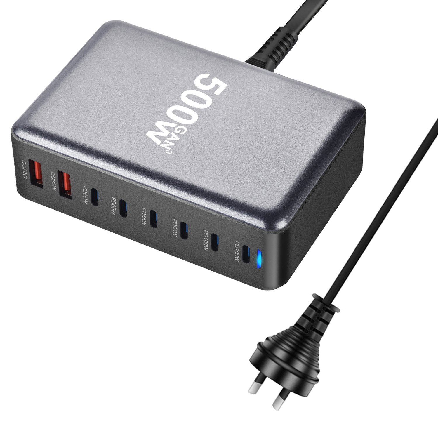 Chargeur GaN de Bureau 500W 8 Ports USB Type C PD Station de Charge Charge Charge Rapide - Photo 28 sur 32