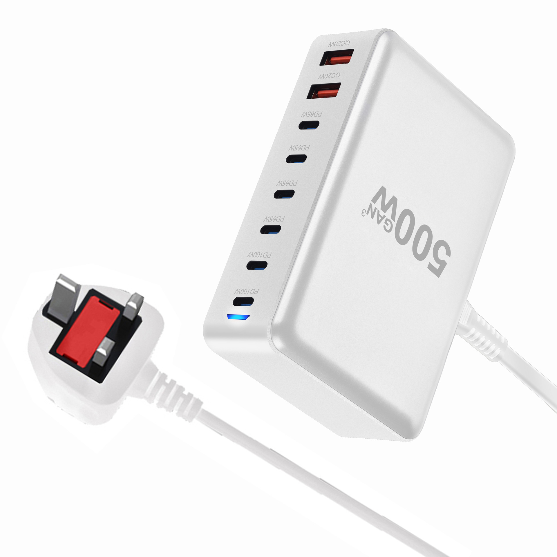 Chargeur GaN de Bureau 500W 8 Ports USB Type C PD Station de Charge Charge Charge Rapide - Photo 31 sur 32