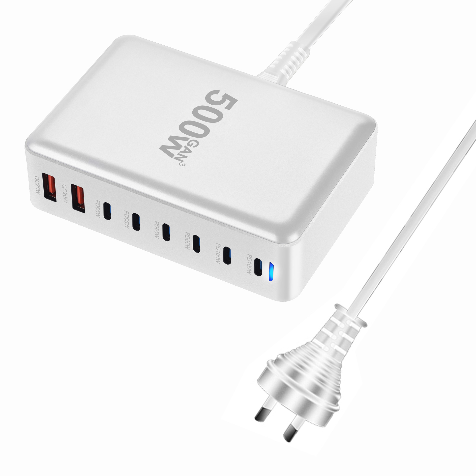 Chargeur GaN de Bureau 500W 8 Ports USB Type C PD Station de Charge Charge Charge Rapide - Photo 32 sur 32