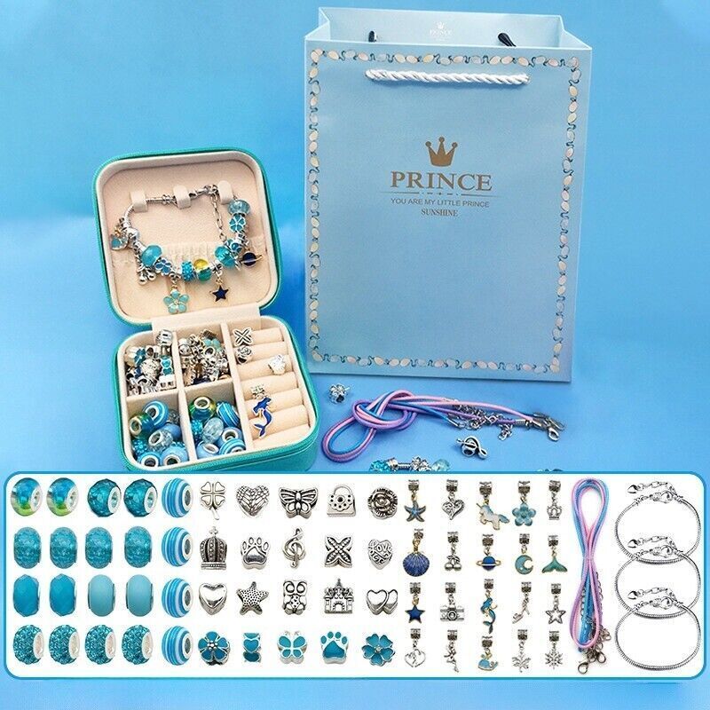 Girls Bracelet Making Kit Beads Jewellery Charms Pendant Set DIY Craft Kids Gift - Picture 14 of 15