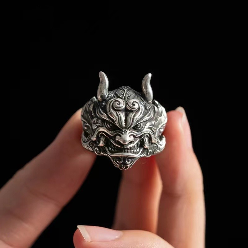 Fashion Men's Sterling Silver Ring Handmade Jewelry Gift Adjustable Ring - Picture 39 of 41