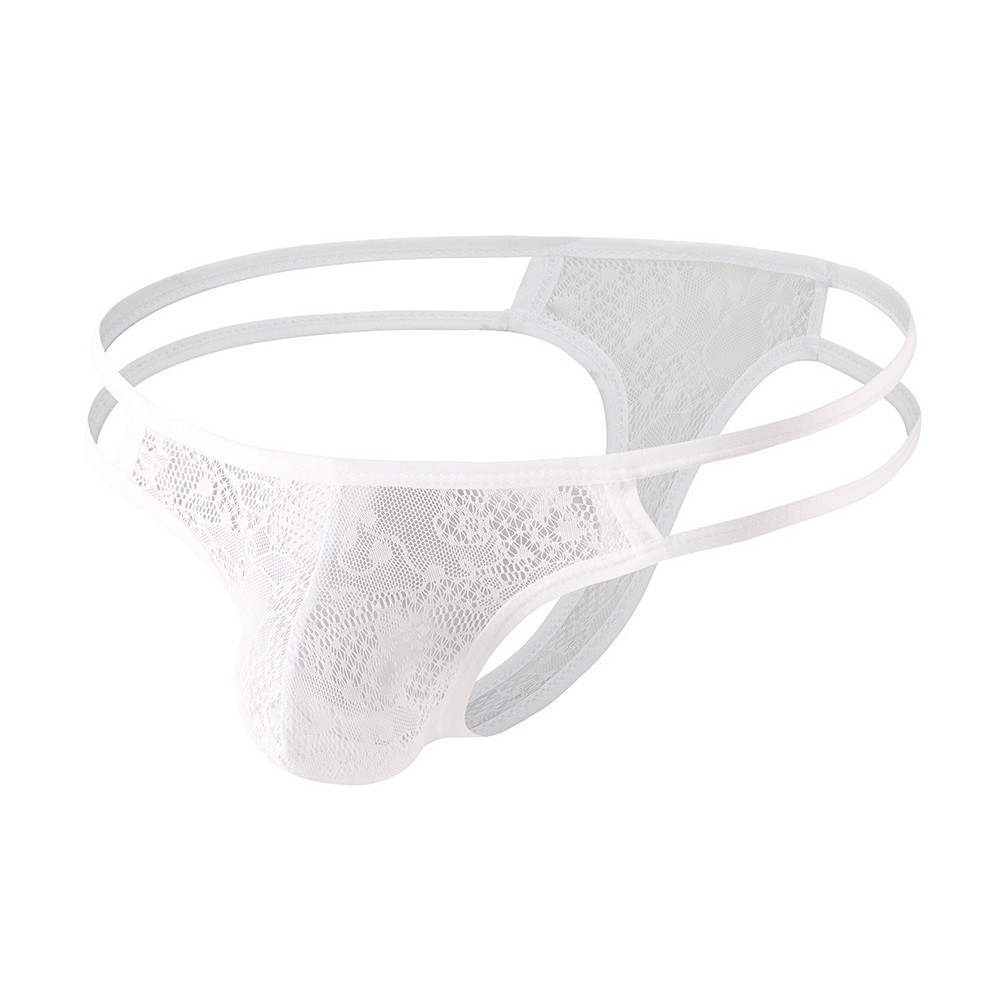 Sheer Pouch Panties Lace Gstring Men's Sexy Briefs Low Waist Thongs Underwear - Picture 22 of 24