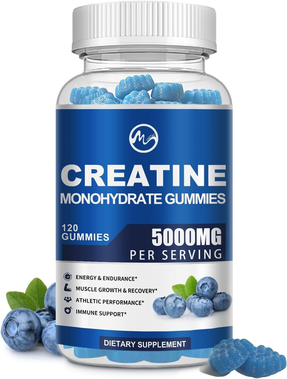 Creatine Monohydrate Gummies 120 Gummies 5000mg Muscle Strength and Energy Boost