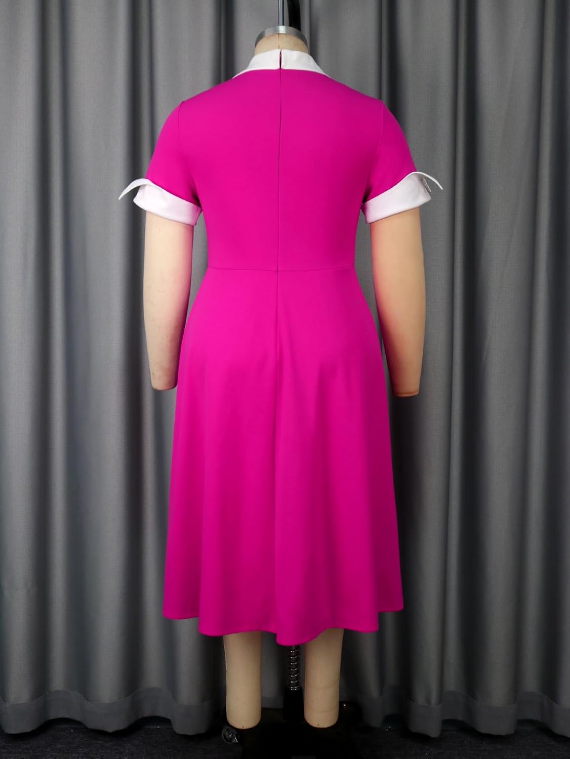 AOMEI Damen 50er Jahre Vintage Kurzarm Cocktailkleid Party A Linie Midikleid - Bild 18 von 20