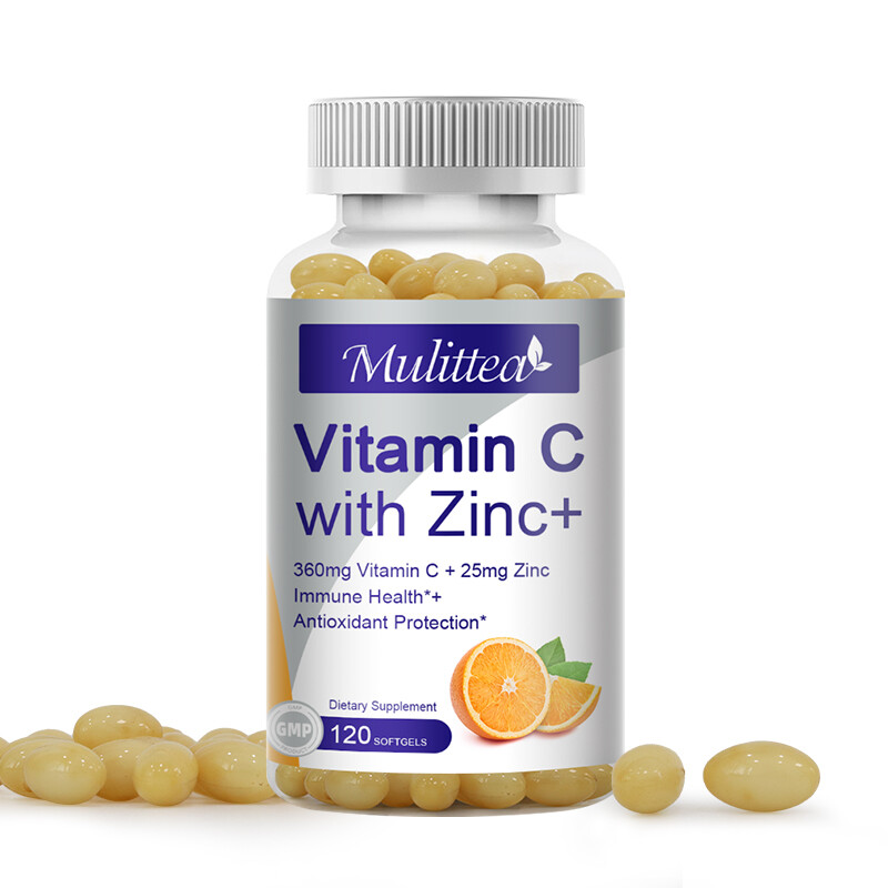 Vitamin C Capsules 360Mg with Zinc Powerful Immune Support Antioxident 120 Caps