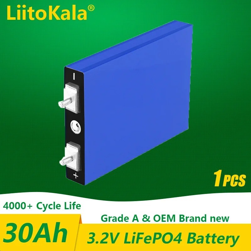 Batteria LiitoKala 3.2v 105Ah 30Ah 50Ah LifePo4 scarico elevato per fai da te 12V solare - Foto 17 di 20