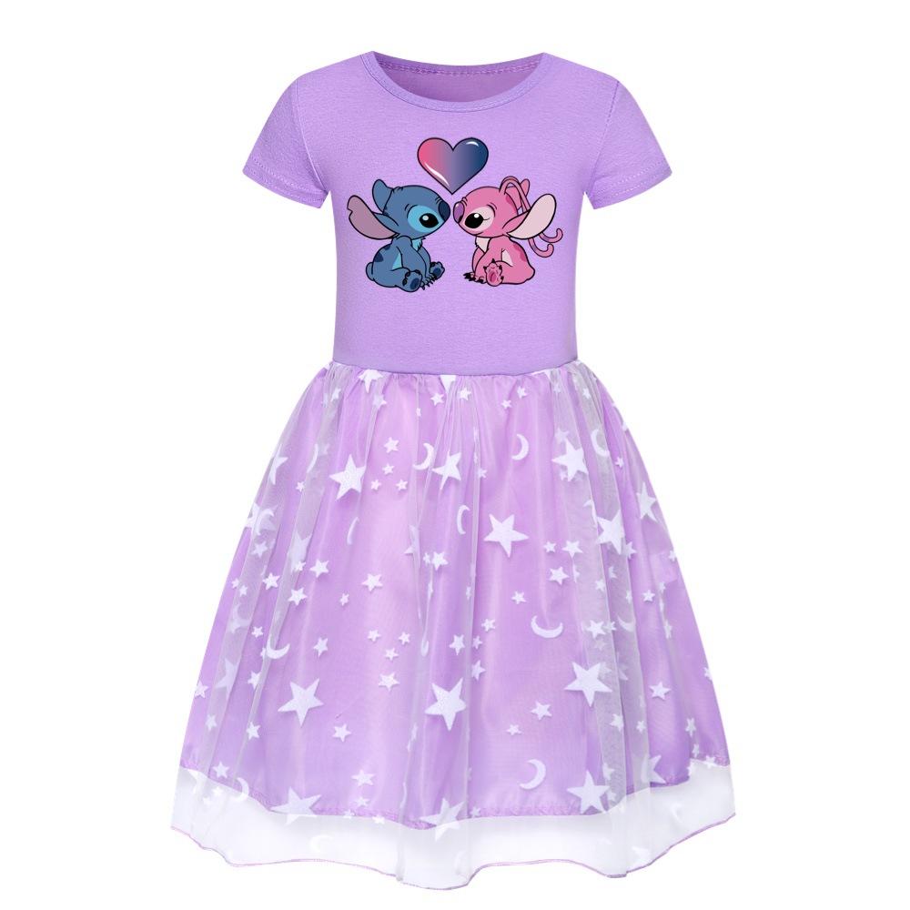 Girls Lilo and Stitch Dress Costume T-shirt Skirt Bag Fancy Dress Christmas Gift - Picture 8 of 9