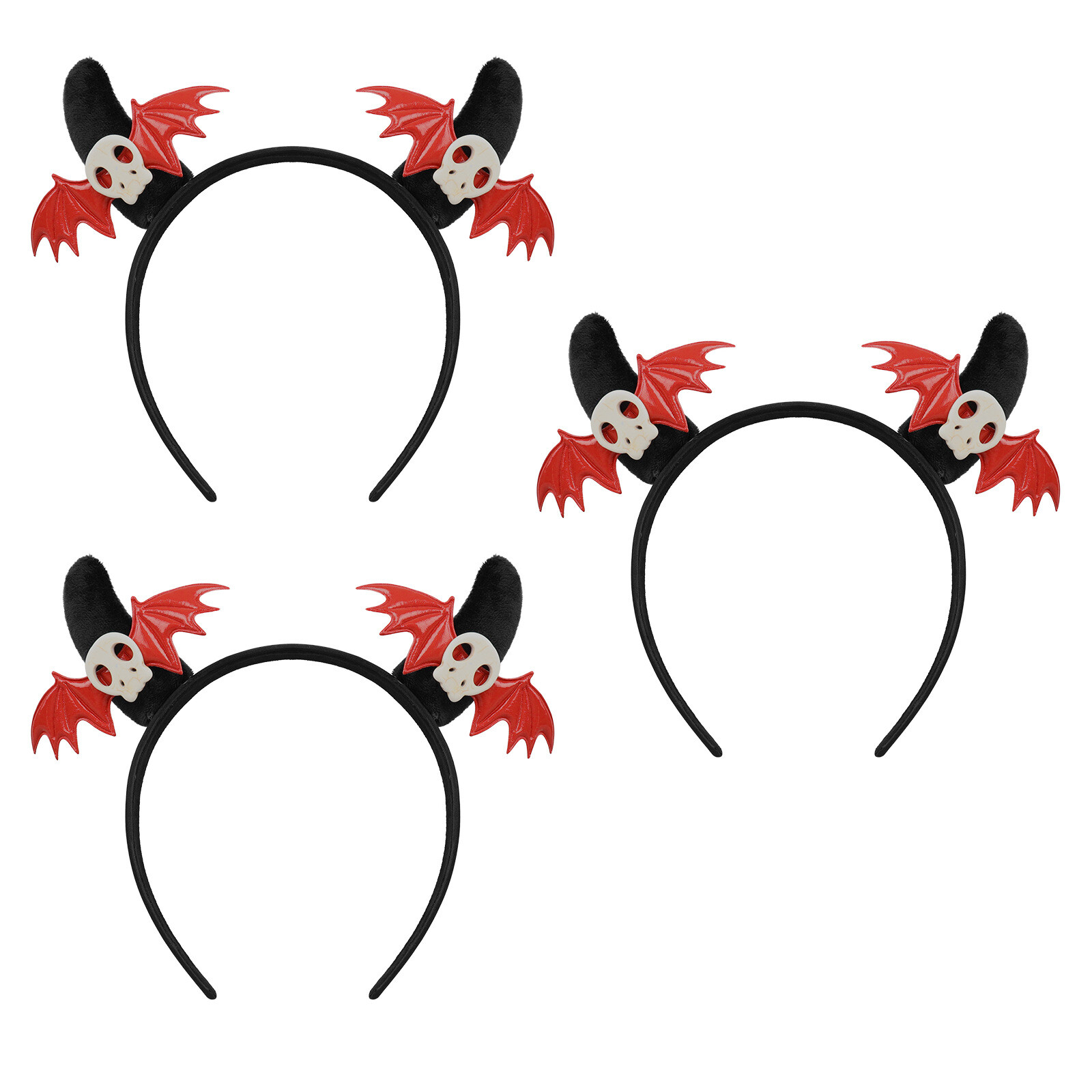 3PC Halloween party headband decoration Devil horns funny headband Bat headband - Picture 23 of 23