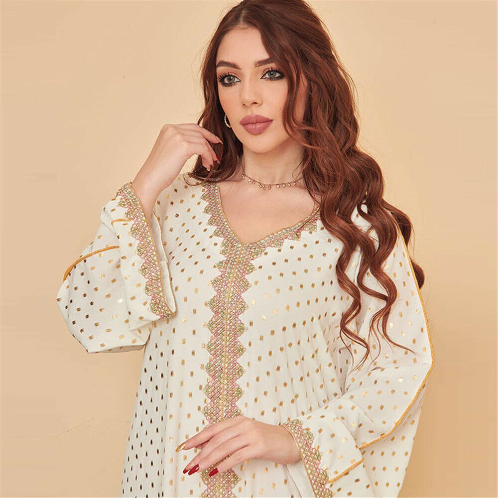 Vestido Kaftan Dubai Abaya Mujer Musulmán Ramadán Caftán Vestido Bata Noche Marroquí - Imagen 34 de 81
