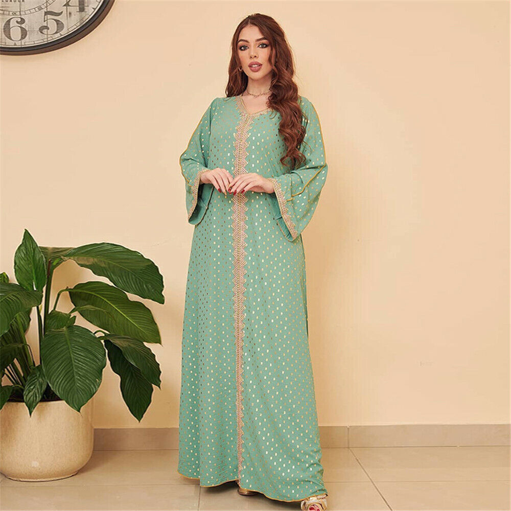 Vestido Kaftan Dubai Abaya Mujer Musulmán Ramadán Caftán Vestido Bata Noche Marroquí - Imagen 45 de 81