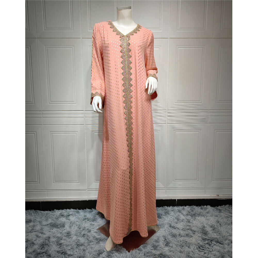 Vestido Kaftan Dubai Abaya Mujer Musulmán Ramadán Caftán Vestido Bata Noche Marroquí - Imagen 50 de 81