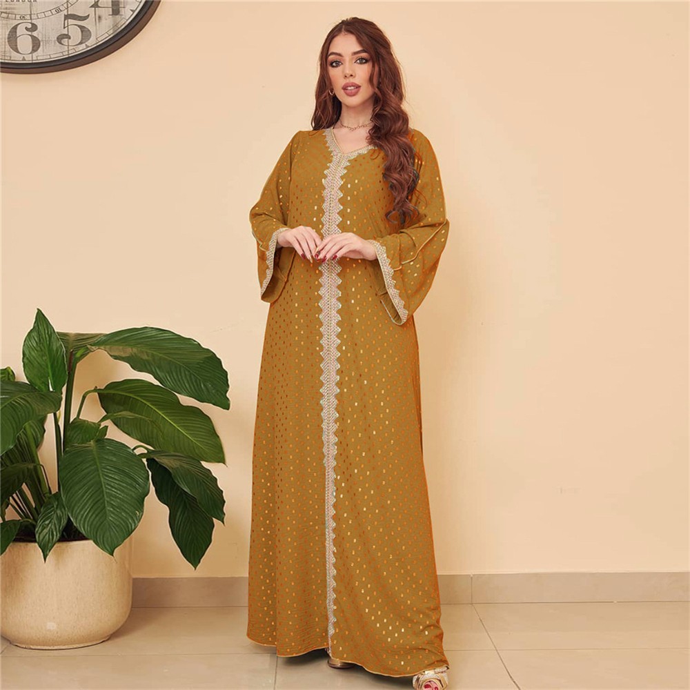 Vestido Kaftan Dubai Abaya Mujer Musulmán Ramadán Caftán Vestido Bata Noche Marroquí - Imagen 73 de 81