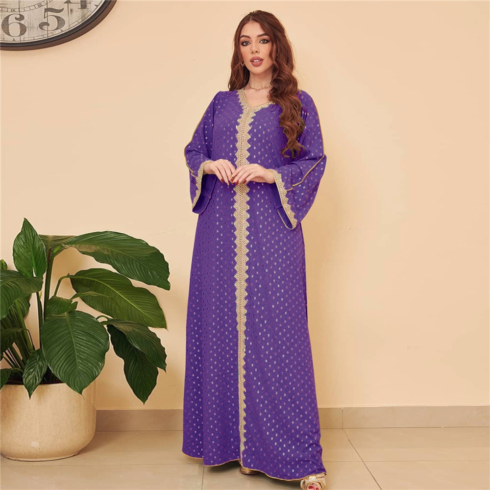 Vestido Kaftan Dubai Abaya Mujer Musulmán Ramadán Caftán Vestido Bata Noche Marroquí - Imagen 76 de 81