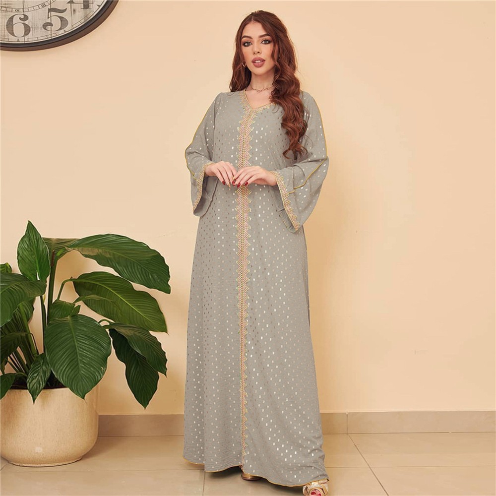 Vestido Kaftan Dubai Abaya Mujer Musulmán Ramadán Caftán Vestido Bata Noche Marroquí - Imagen 81 de 81