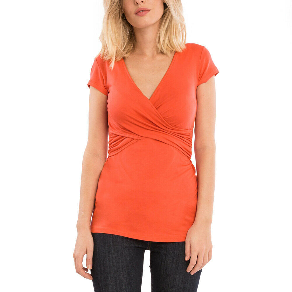 Umstandsmode Damen Kurzarm T-Shirts Stillen Schwanger Stillen Bluse Tops - Bild 14 von 14
