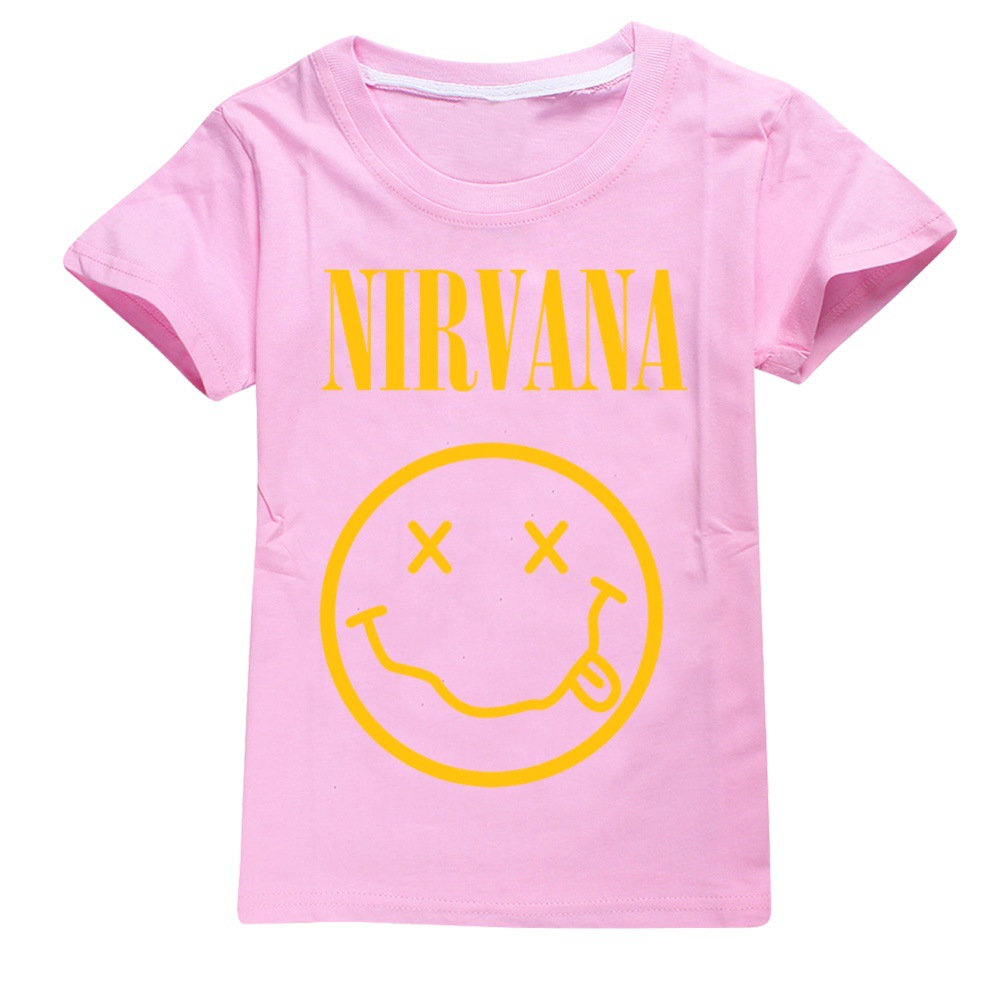Kids Boys Girls NIRVANA Print Casual Short Sleeve T-shirt Cotton T shirt Tops