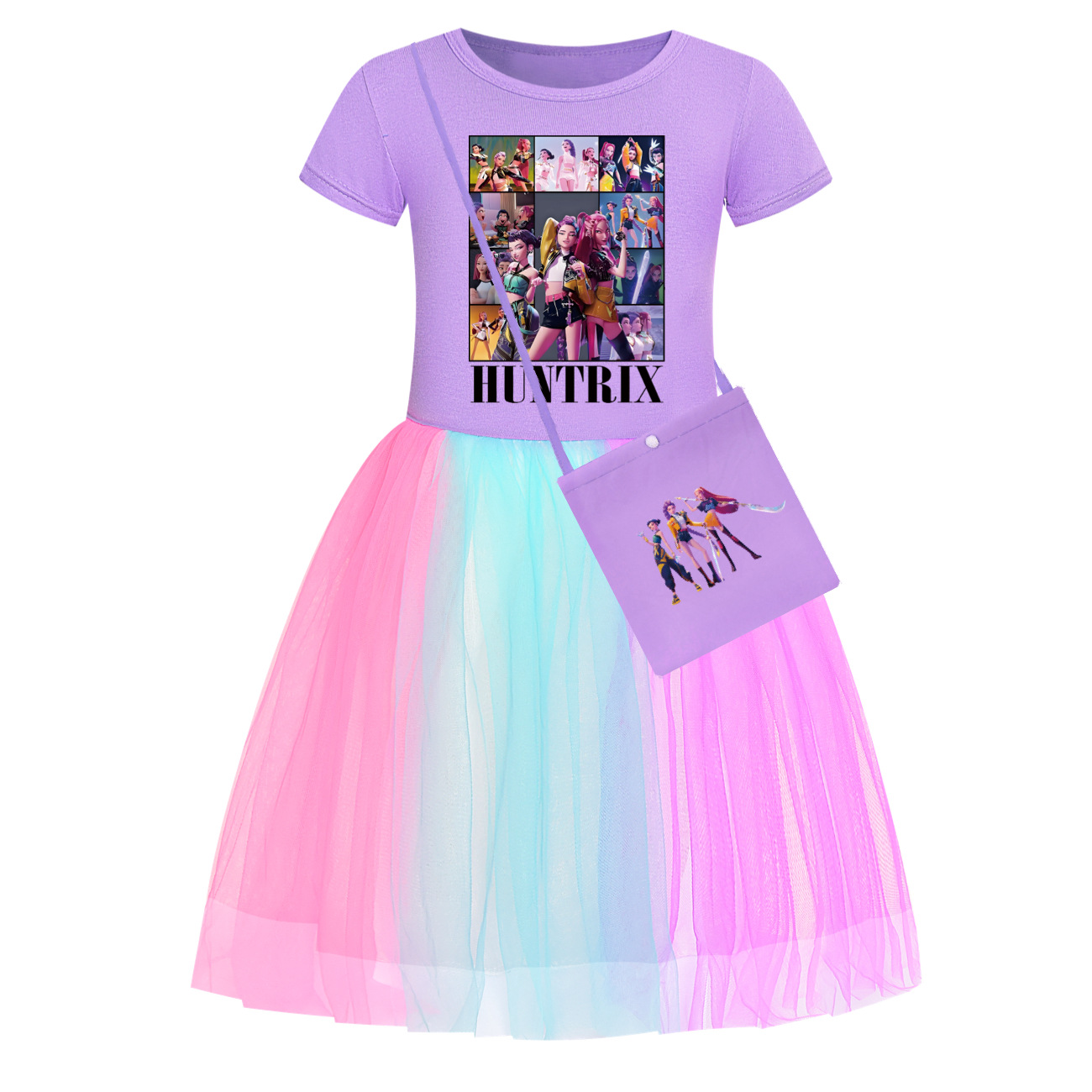 Girls Demon Hunters Tutu Dress Kpops Huntrix Birthday Party Skirts Dress - Picture 19 of 26