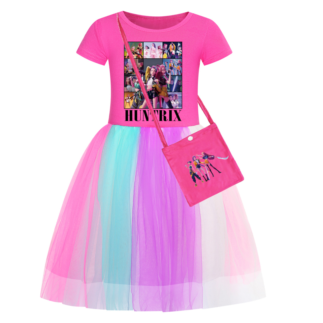 Girls Demon Hunters Tutu Dress Kpops Huntrix Birthday Party Skirts Dress - Picture 20 of 26