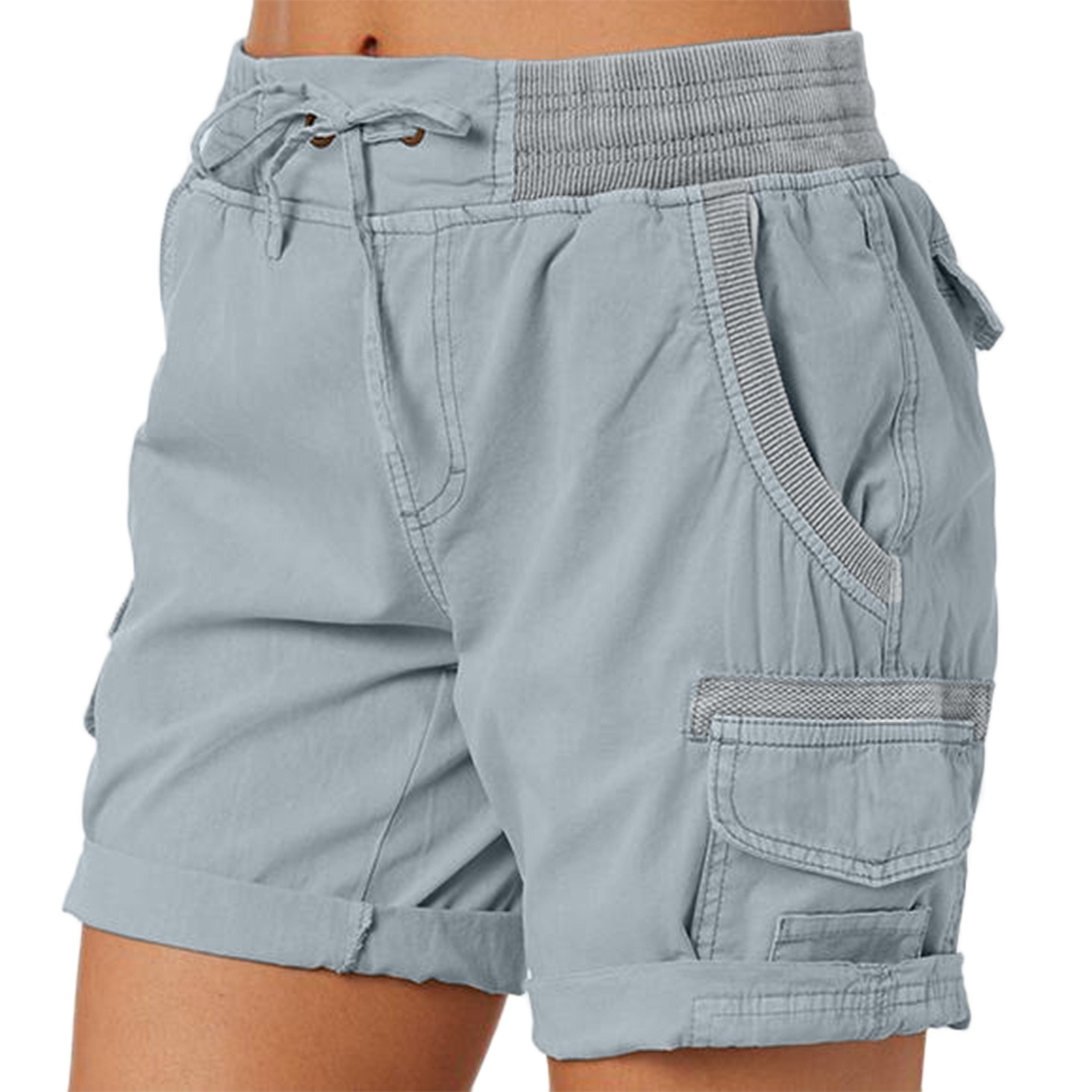 Damen Sommer Cargo Shorts lose Wander Bermuda Shorts mit Taschen - Bild 14 von 18