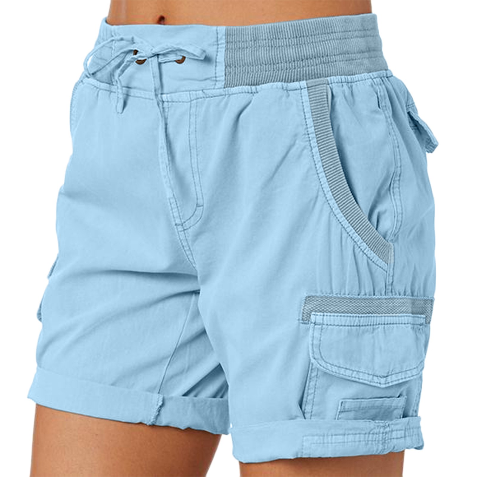 Damen Sommer Cargo Shorts lose Wander Bermuda Shorts mit Taschen - Bild 16 von 18