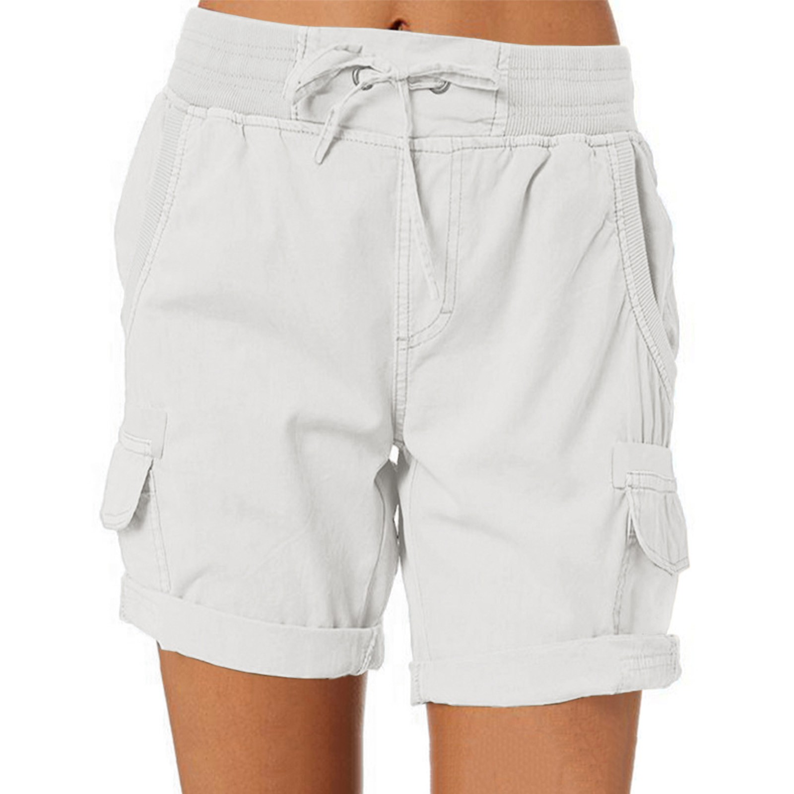 Damen Sommer Cargo Shorts lose Wander Bermuda Shorts mit Taschen - Bild 18 von 18