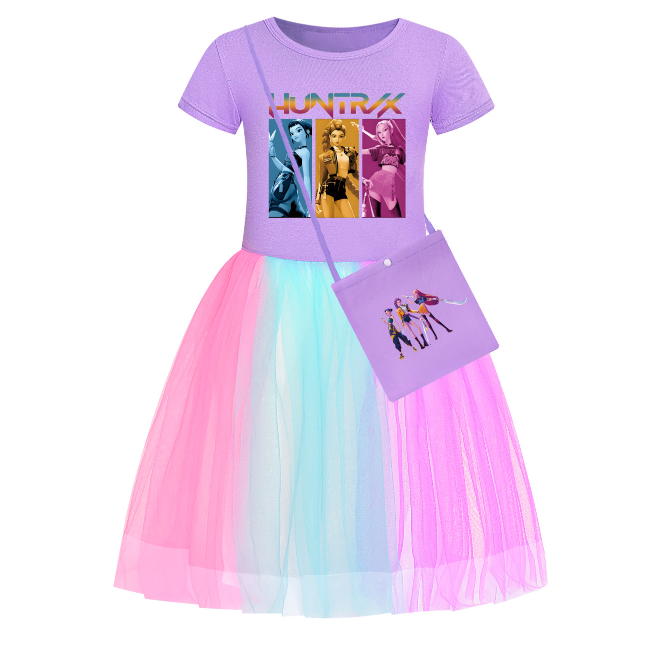 Girls Demon Hunters Pricess Tutu Dress Kpops Huntrix Birthday Party Skirts Dress - Picture 19 of 26