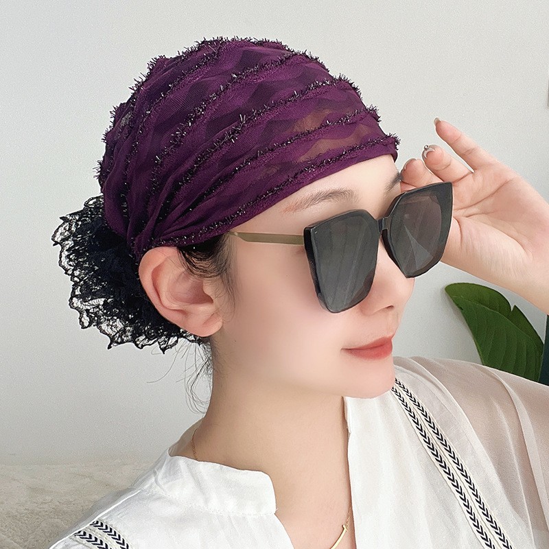 Sombrero árabe musulmán hiyab mujer cubierta de cabeza gorras gorro islámico cáncer quimioterapia gorro - Imagen 21 de 37