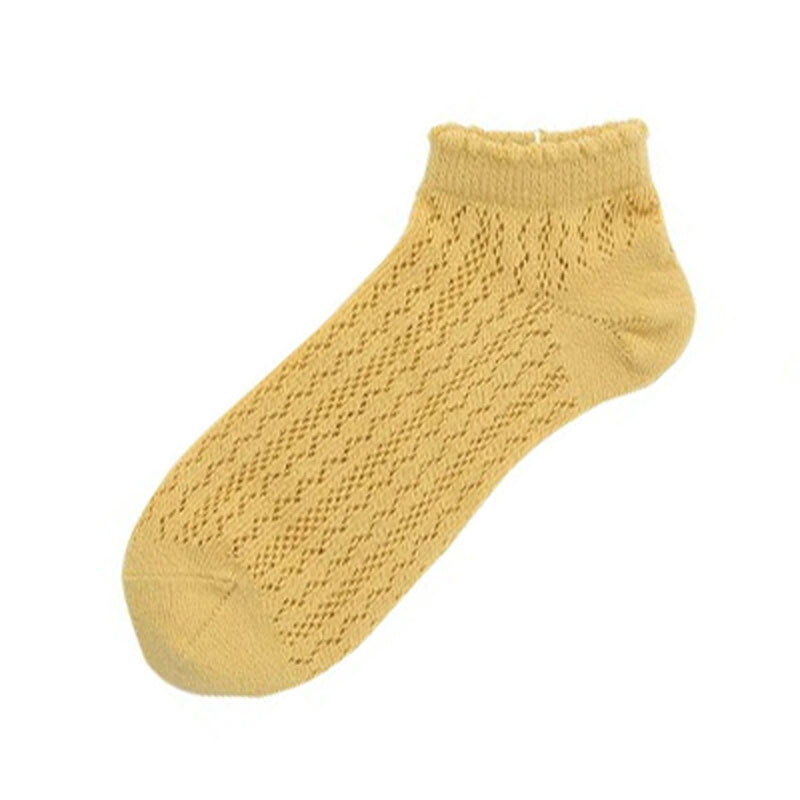Ladies 50's Retro Style Soft Hollow Pointelle Cotton Ankle Socks Summer - Picture 24 of 26