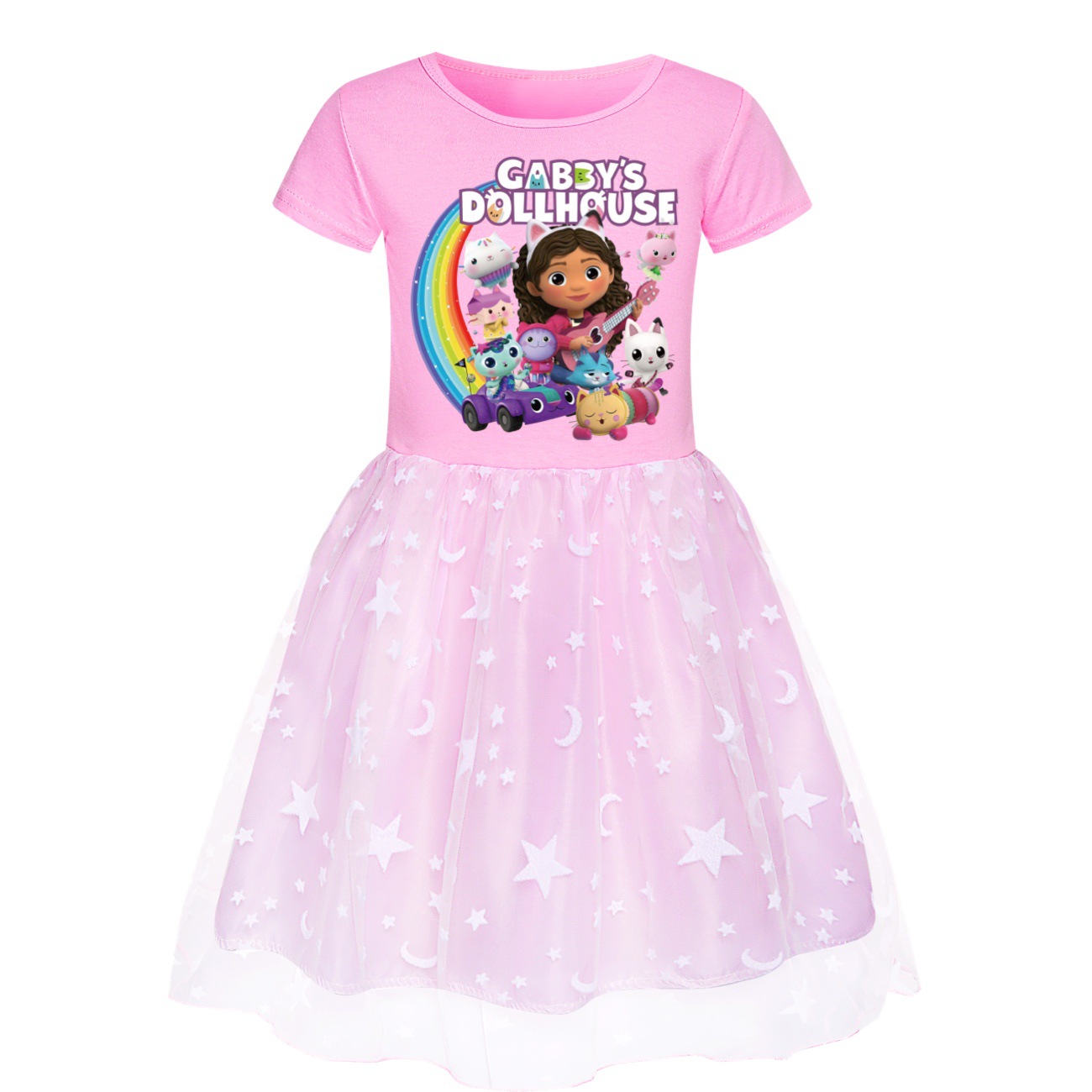 Kids Girls GABBY'S DOLLHOUSE Dress T-shirt Top Skirt Birthday Party Fancy Dress - Picture 9 of 14
