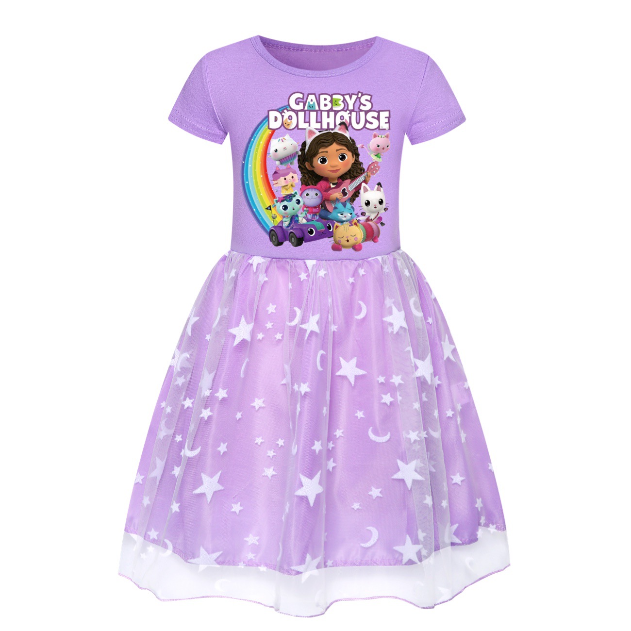 Kids Girls GABBY'S DOLLHOUSE Dress T-shirt Top Skirt Birthday Party Fancy Dress - Picture 10 of 14