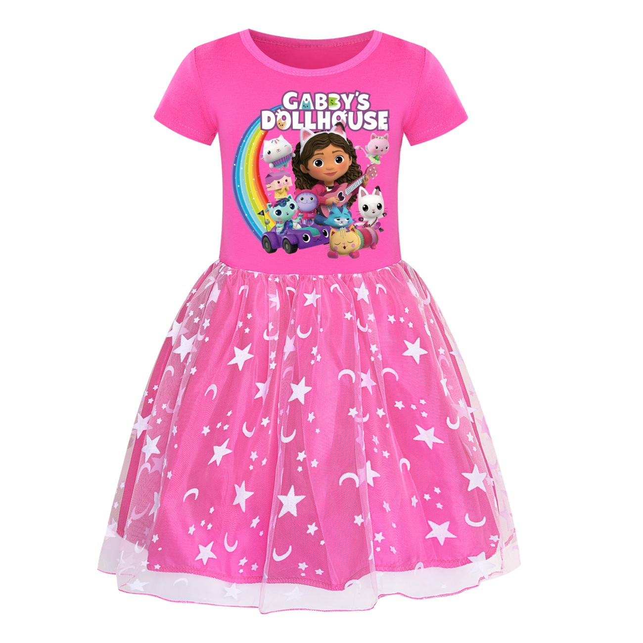 Kids Girls GABBY'S DOLLHOUSE Dress T-shirt Top Skirt Birthday Party Fancy Dress - Picture 11 of 14