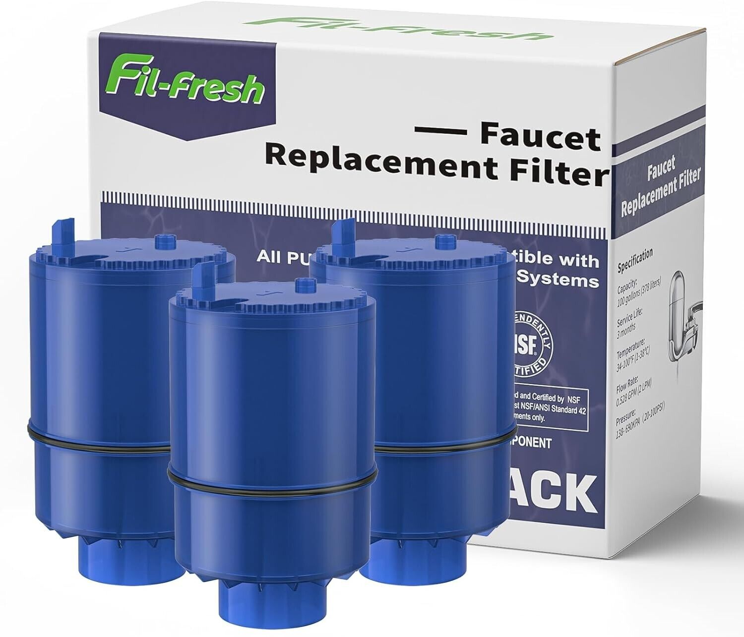 RF-9999 Faucet Mount Water Filter Replacement for FM3700 PFM400H, 3/4/6 Pack