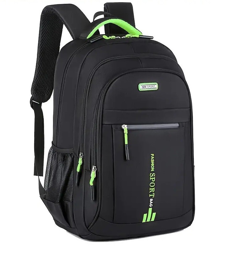 Black Backpack Rucksack Large Mens Womens Bag Travel Work Hiking School Sports - Picture 15 of 17
