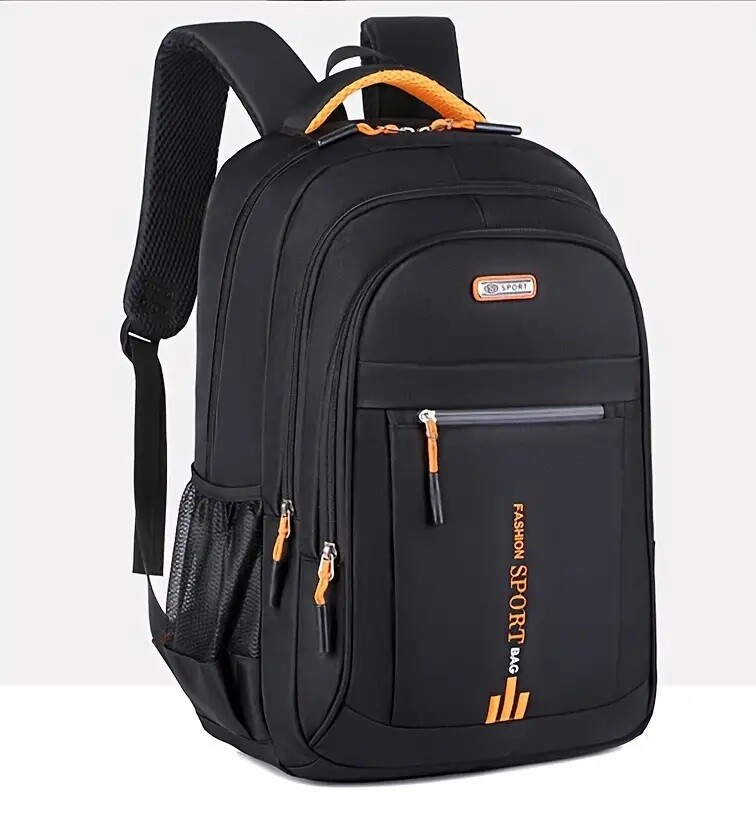 Black Backpack Rucksack Large Mens Womens Bag Travel Work Hiking School Sports - Picture 16 of 17