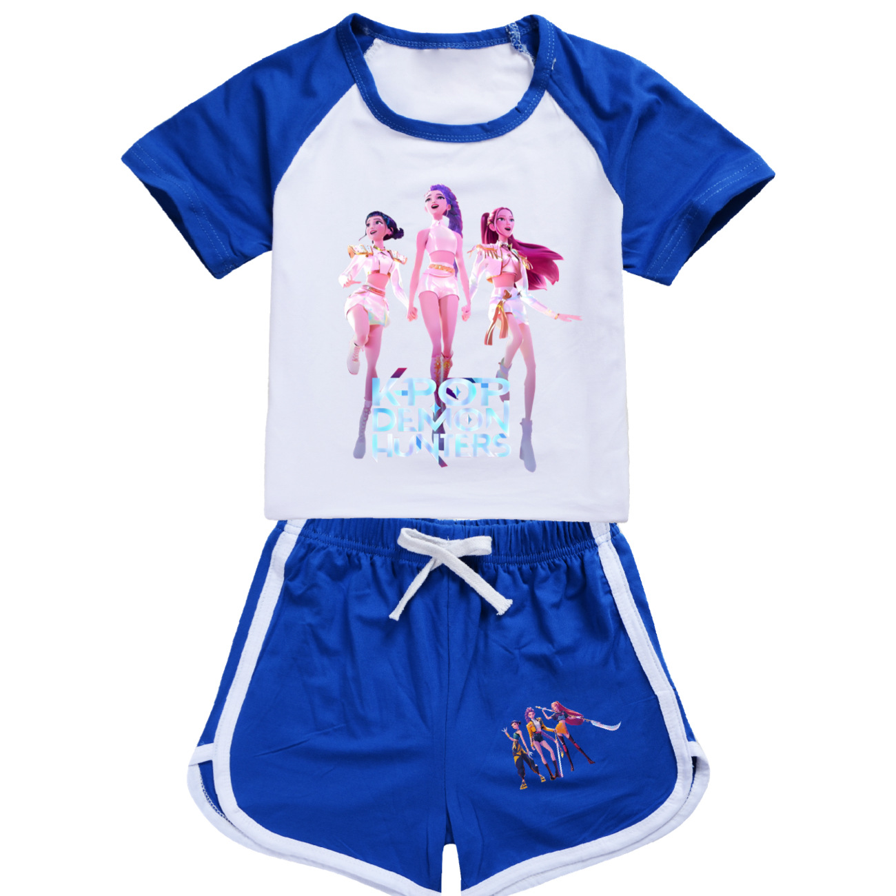 Kids Girls Demon Hunters Tracksuit KPop Huntrx T shirt Tops Tee+Shorts Outfits - Picture 8 of 10