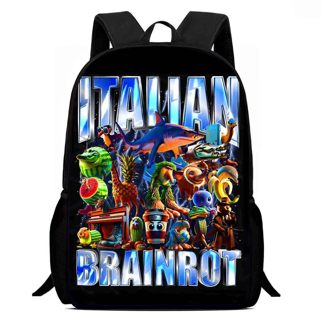 Cosplay Italian Brainrot Tunnel Kids Backpack Schoolbag Pencilcase Bags - Picture 28 of 42