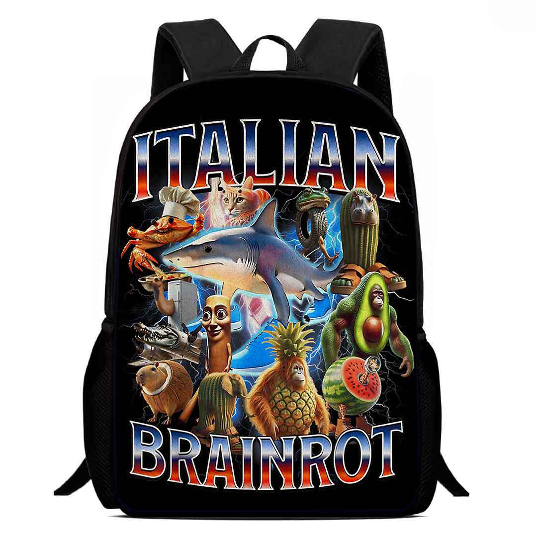 Cosplay Italian Brainrot Tunnel Kids Backpack Schoolbag Pencilcase Bags - Picture 33 of 42