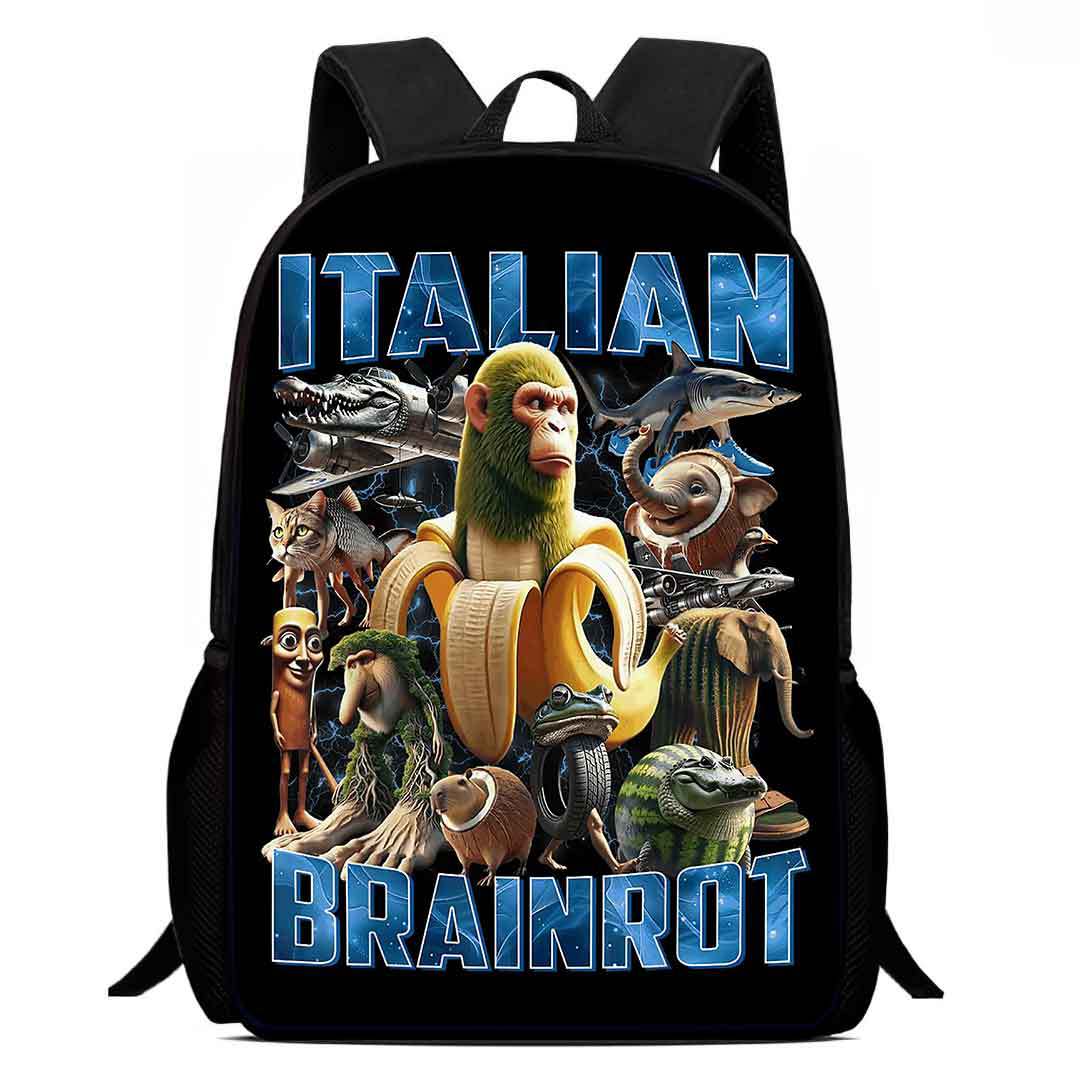 Cosplay Italian Brainrot Tunnel Kids Backpack Schoolbag Pencilcase Bags - Picture 34 of 42