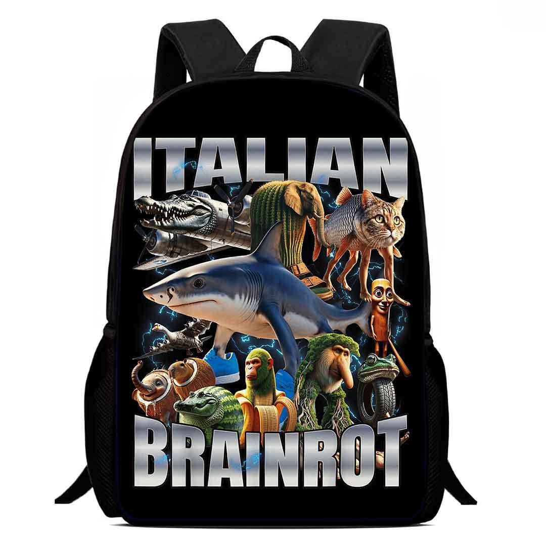 Cosplay Italian Brainrot Tunnel Kids Backpack Schoolbag Pencilcase Bags - Picture 31 of 42