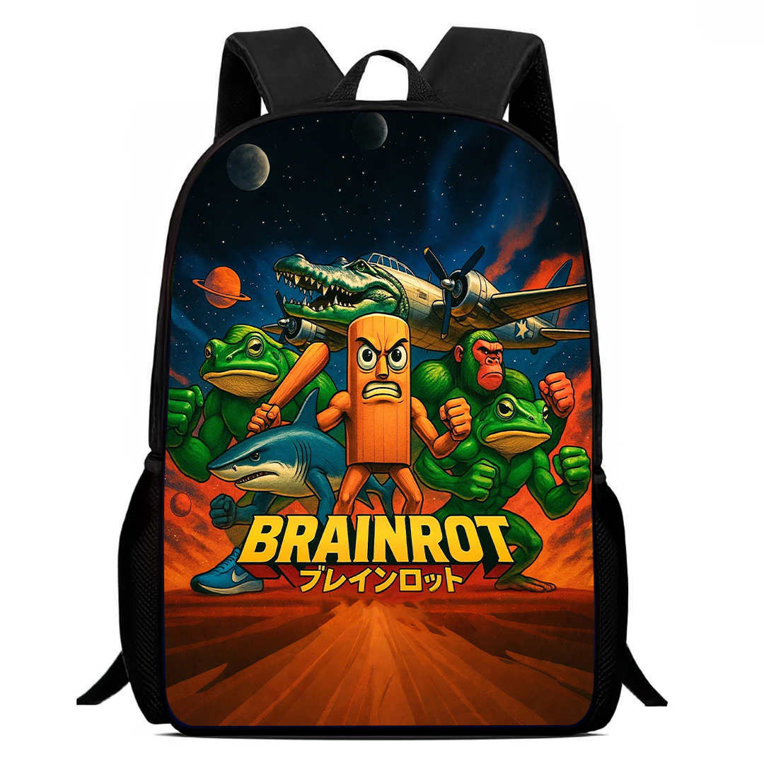Cosplay Italian Brainrot Tunnel Kids Backpack Schoolbag Pencilcase Bags - Picture 40 of 42