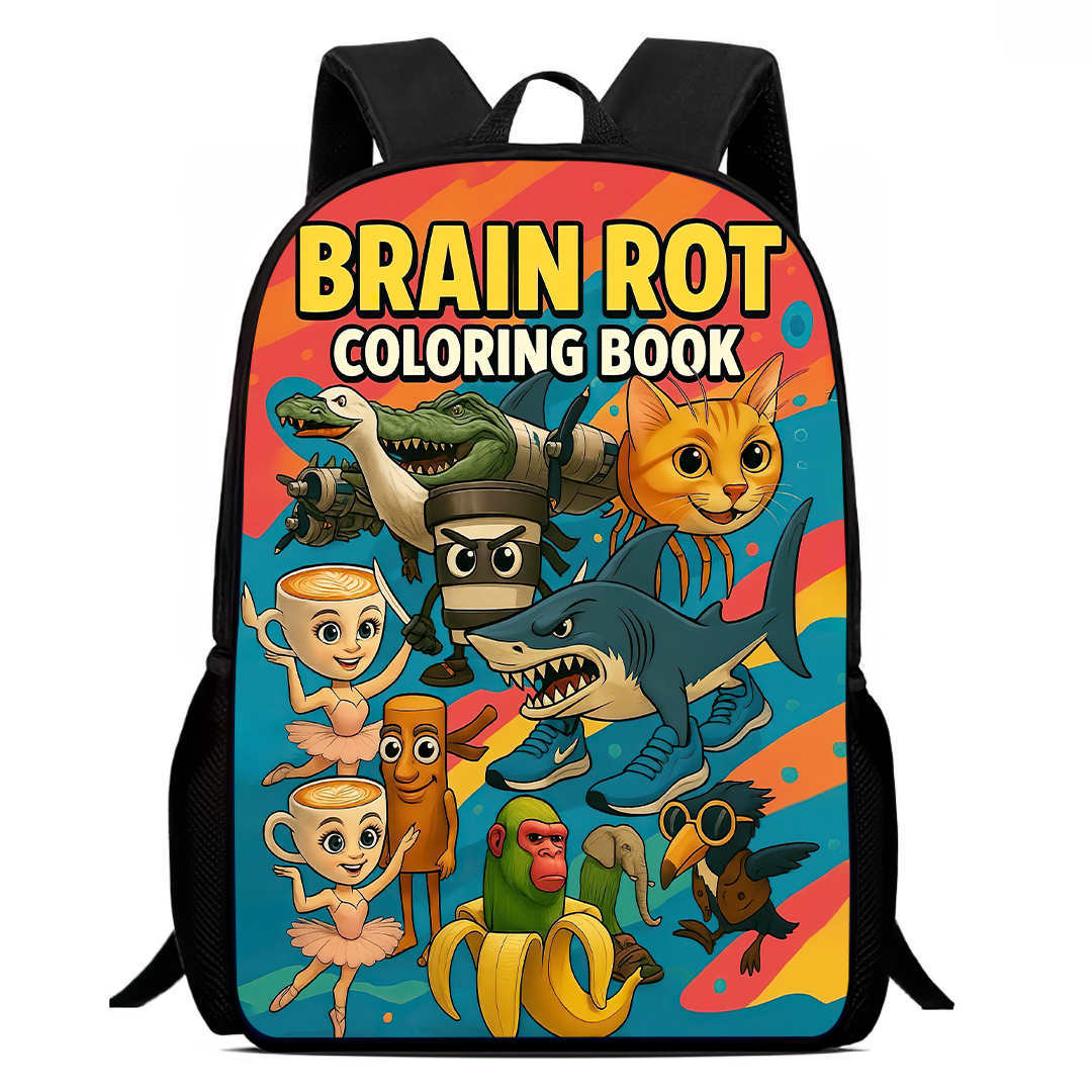 Cosplay Italian Brainrot Tunnel Kids Backpack Schoolbag Pencilcase Bags - Picture 42 of 42