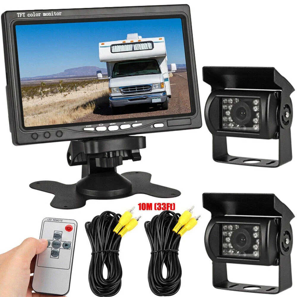 For RV Truck Bus Van Car IR Backup Camera Night Vision 7" Rearview Monitor Lot - Picture 20 of 20