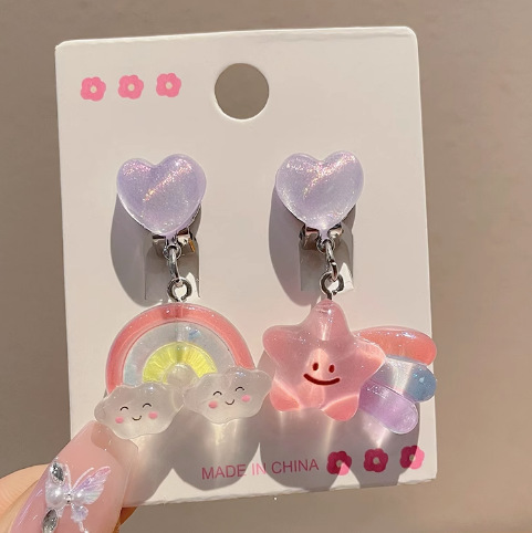 Children's Kids CLIP ON Earrings Studs - Cartoon Xmas Bday Gift Jewelry - Picture 5 of 8