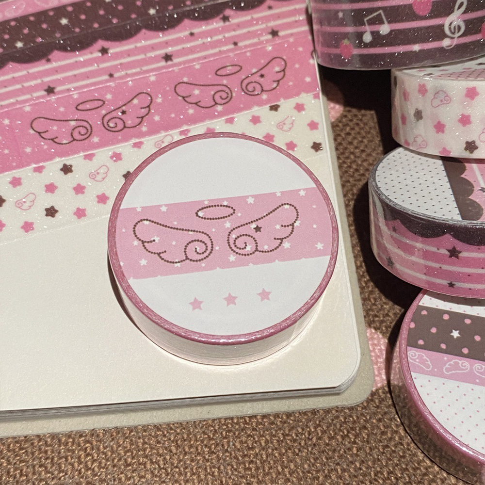 Dekoratives Washi Tape 2M X 15mm Rosa Braun Glitzernd Für Scrapbooking DIY Baste - Picture 18 of 22