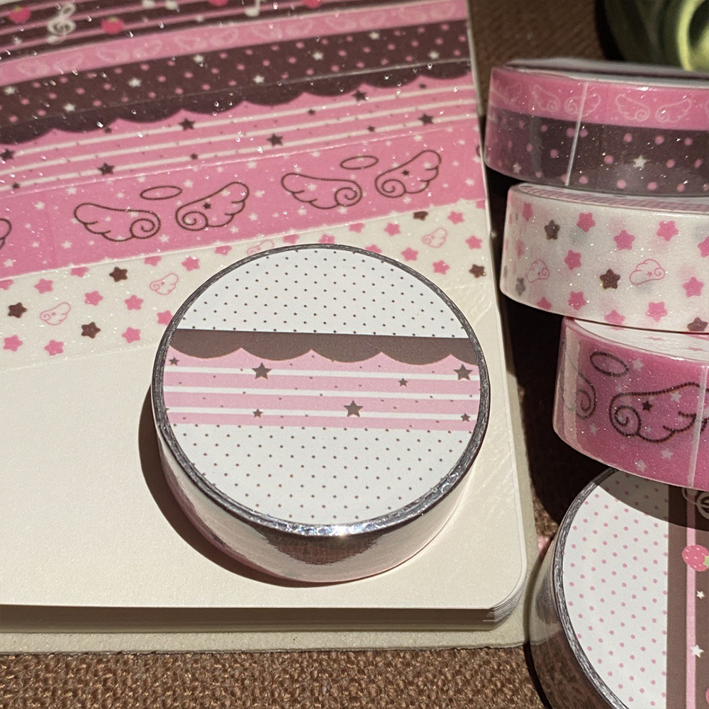 Dekoratives Washi Tape 2M X 15mm Rosa Braun Glitzernd Für Scrapbooking DIY Baste - Picture 20 of 22