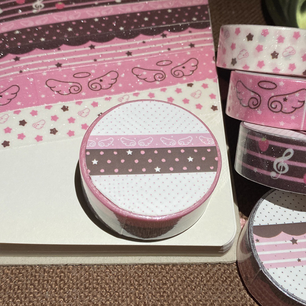 Dekoratives Washi Tape 2M X 15mm Rosa Braun Glitzernd Für Scrapbooking DIY Baste - Picture 21 of 22