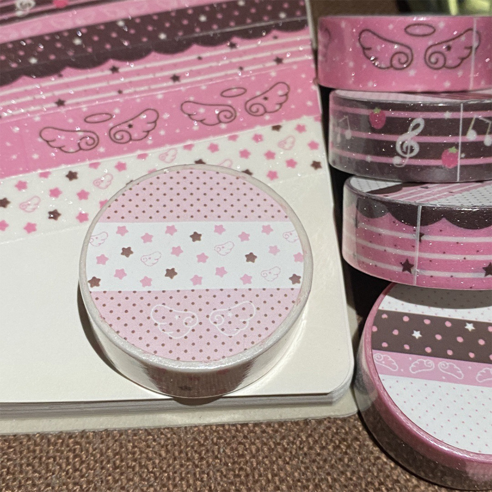 Dekoratives Washi Tape 2M X 15mm Rosa Braun Glitzernd Für Scrapbooking DIY Baste - Picture 22 of 22