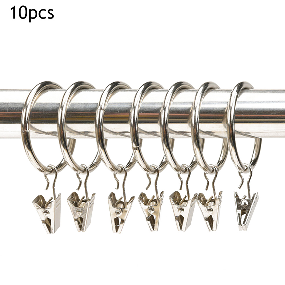 10 Stück Metall Vorhangringe Für Bis Zu 35mm Vorhangstangen - Polierte Oberfläch - Picture 22 of 25